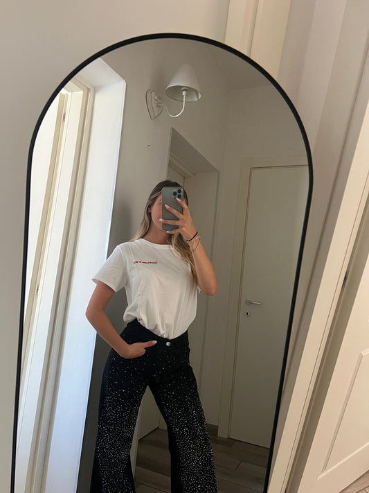 T-shirt basic con scritta