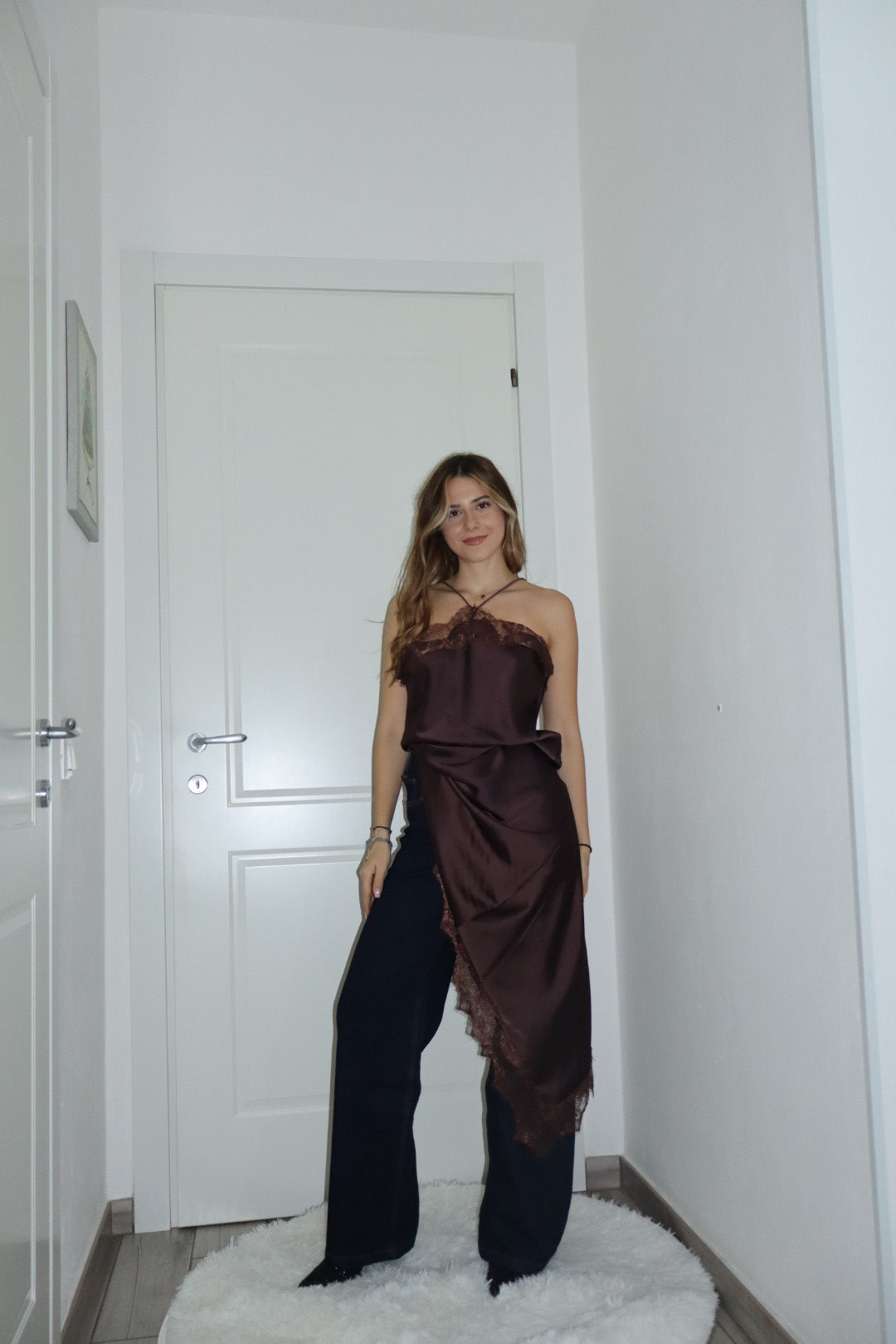 Jeans denim asimmetrico blu chiaro,blu scuro