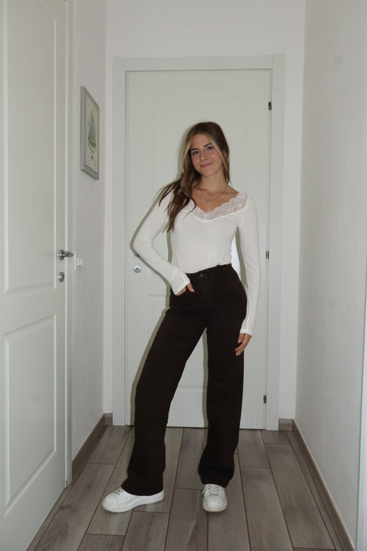 Maglietta kate con merletto pizzo