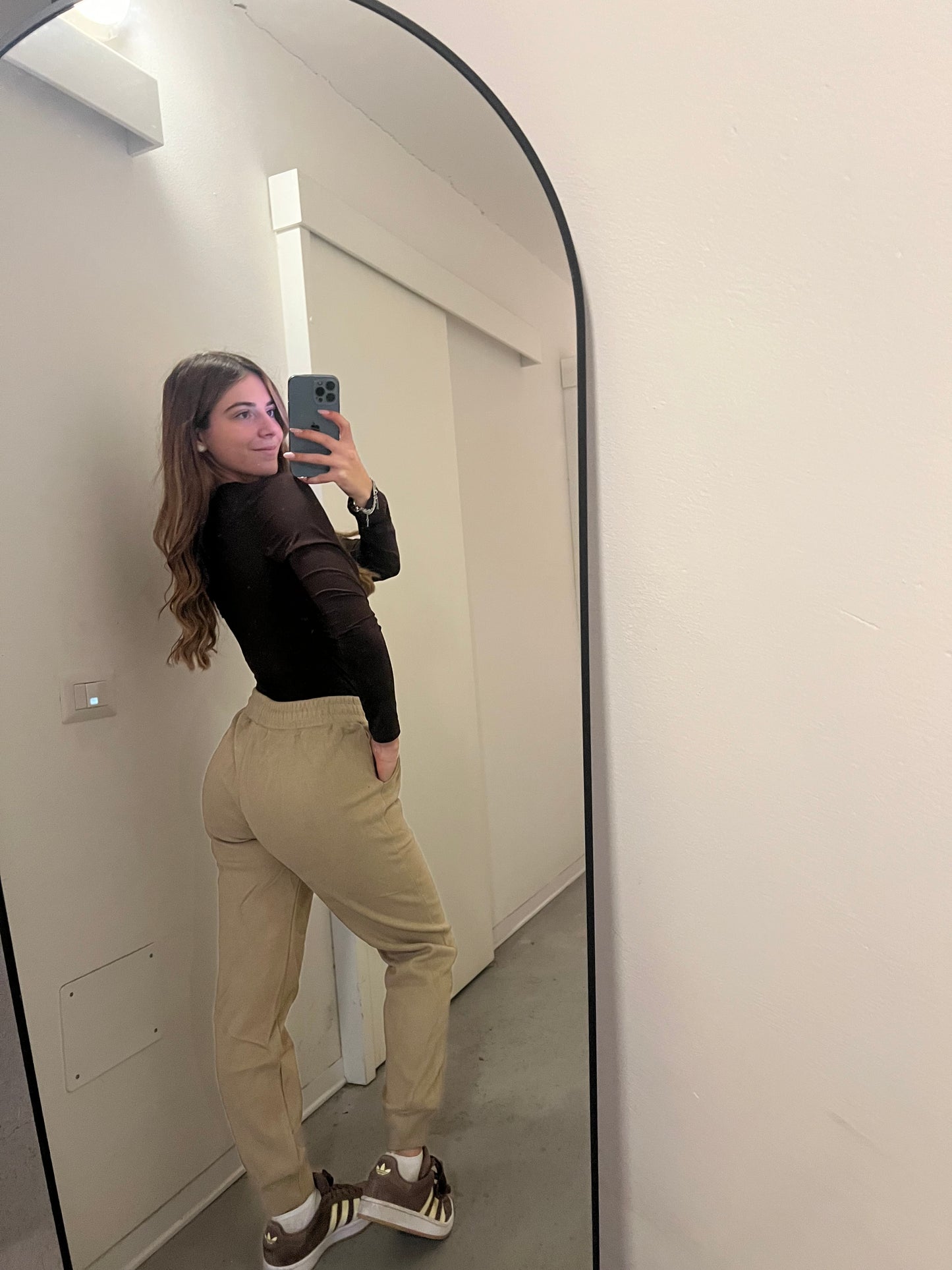 Pantalone tuta maxi felpato M-XL