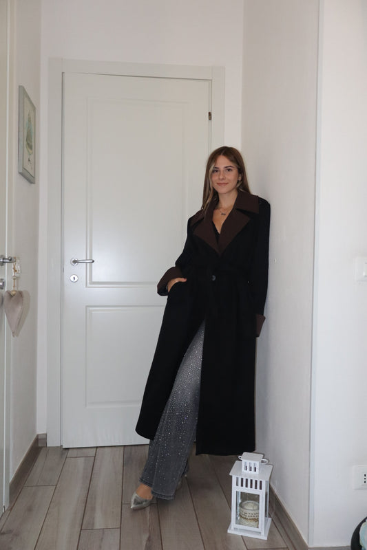 Cappotto in tweed lana