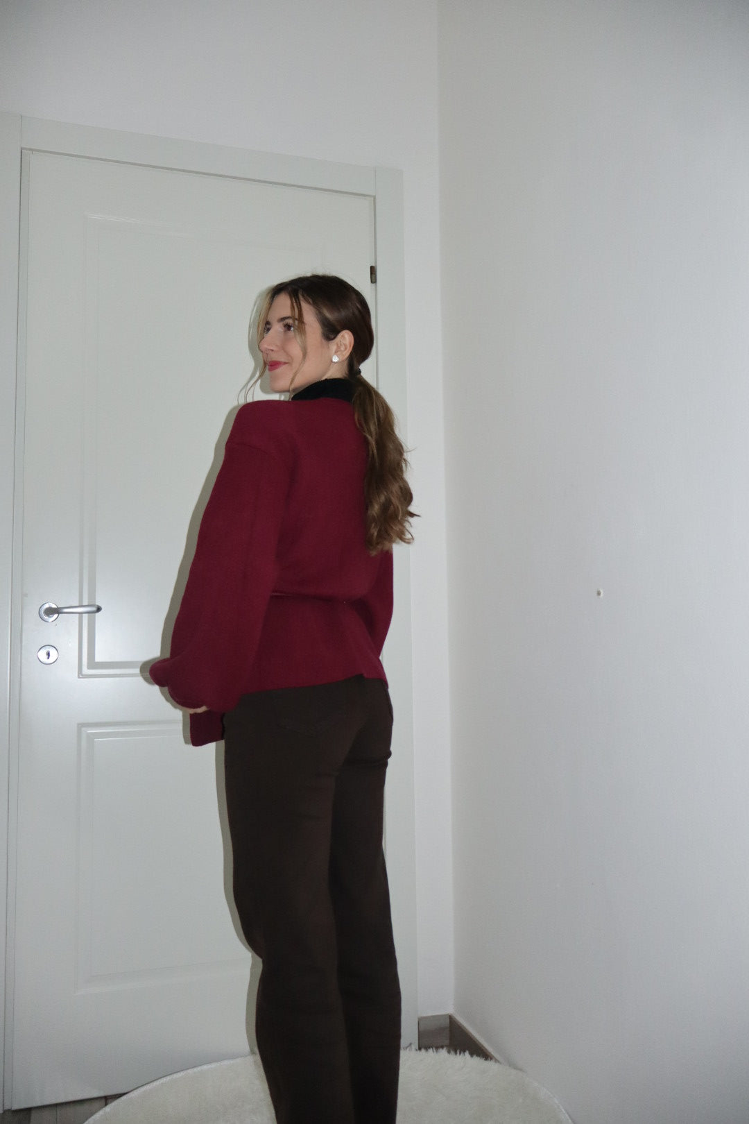 Maglioncino Scaldacuore incrociato grigio,bianco,bordò,nero