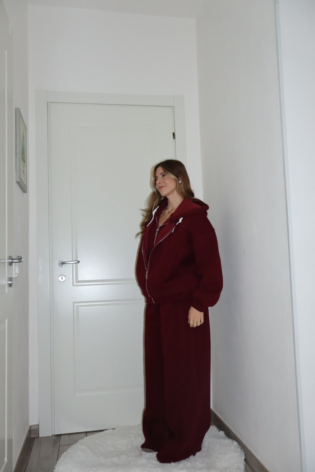 Tuta maxi felpata confort con doppia zip grigio,nero,bordo,marrone