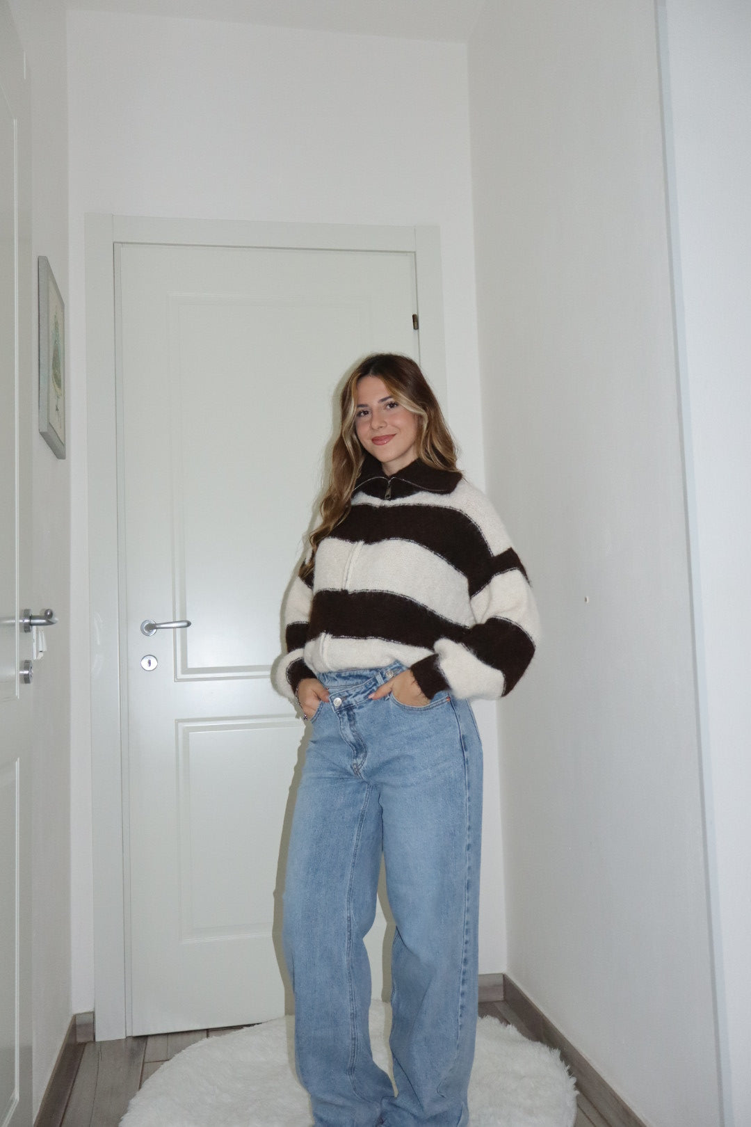 Jeans denim asimmetrico blu chiaro,blu scuro