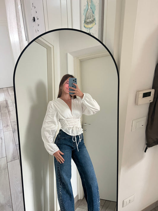 Maglietta incrociatina raso