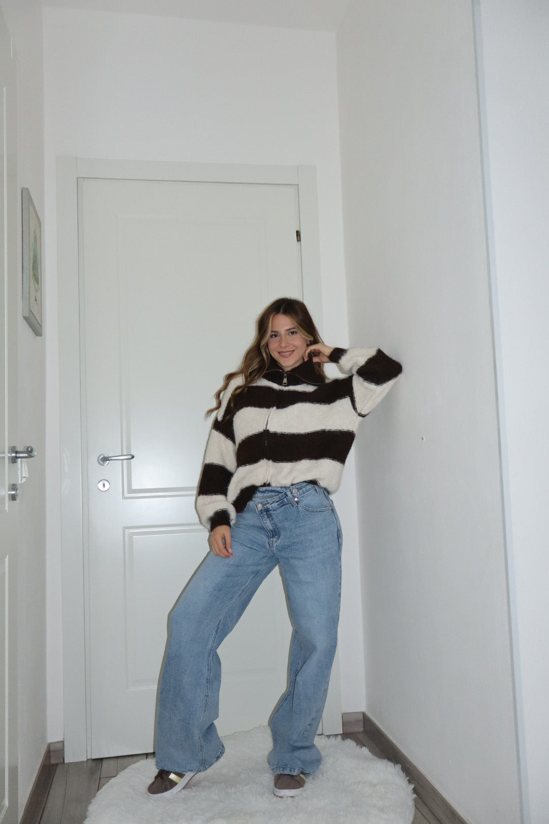 Jeans denim asimmetrico blu chiaro,blu scuro