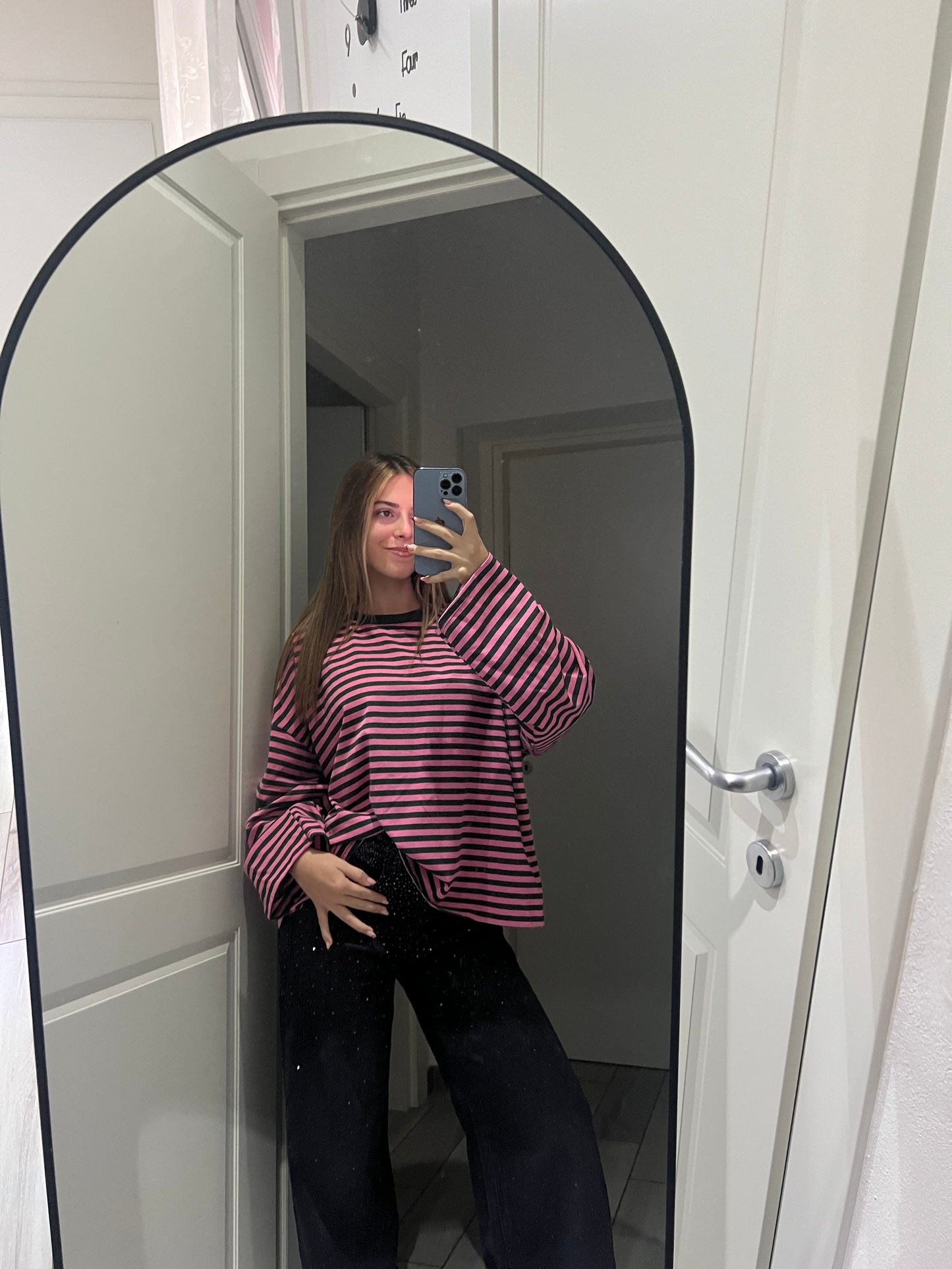 T-shirt righe calda viscosa