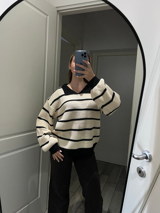 Maglioncino righe con colletto UNISEX