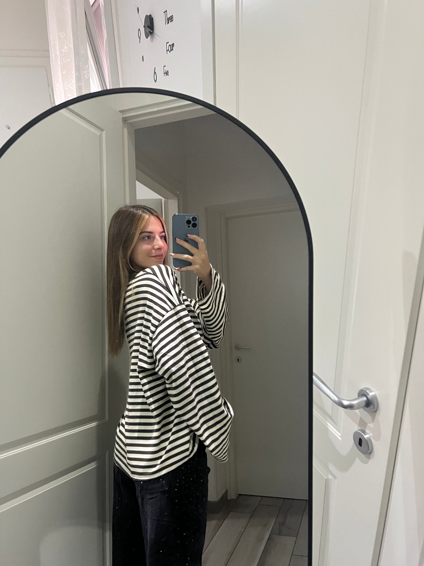 T-shirt righe calda viscosa