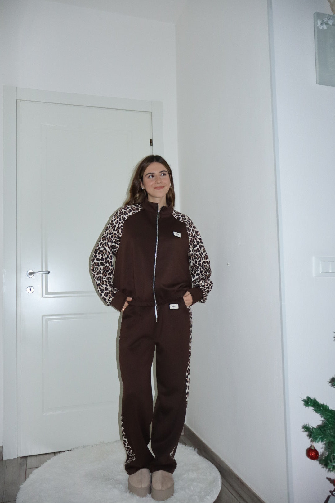 Coordinato tuta “ketty” nero,beige,marrone