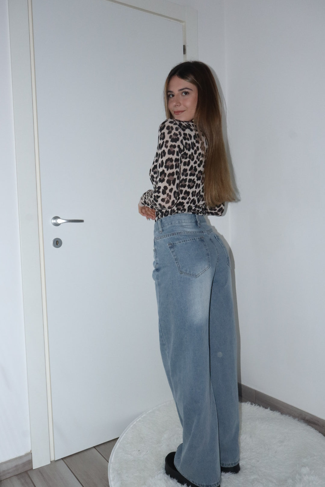 Maglietta velata leopardata “natasha”