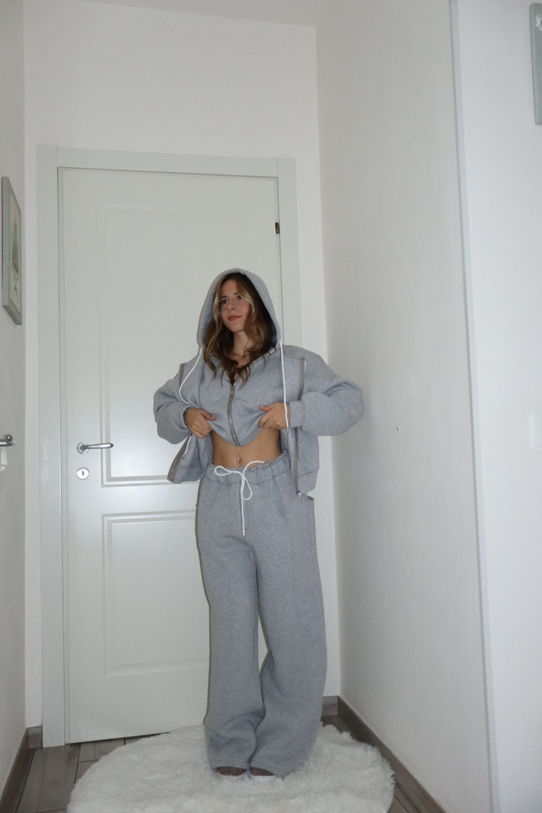 Tuta maxi felpata confort con doppia zip grigio,nero,bordo,marrone