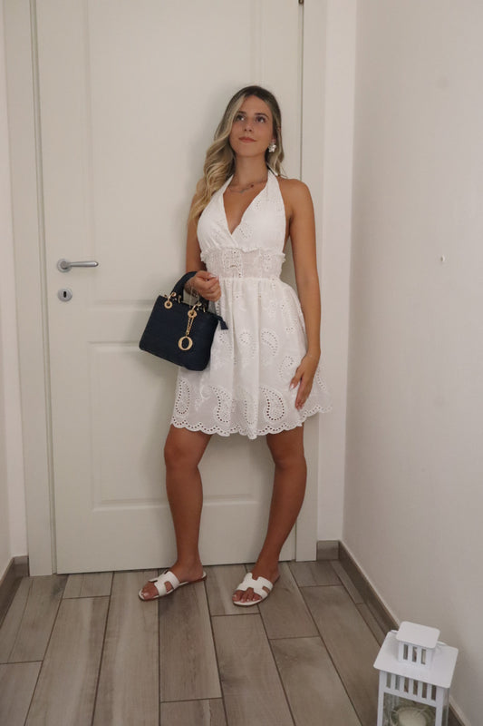 Mini dress sangallo scollo V