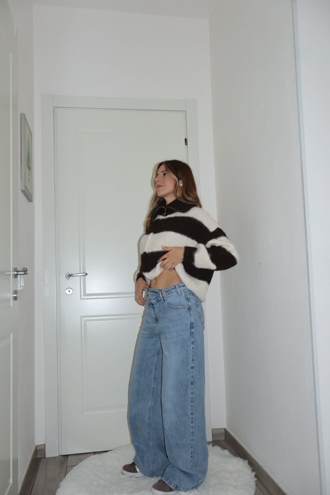 Jeans denim asimmetrico blu chiaro,blu scuro