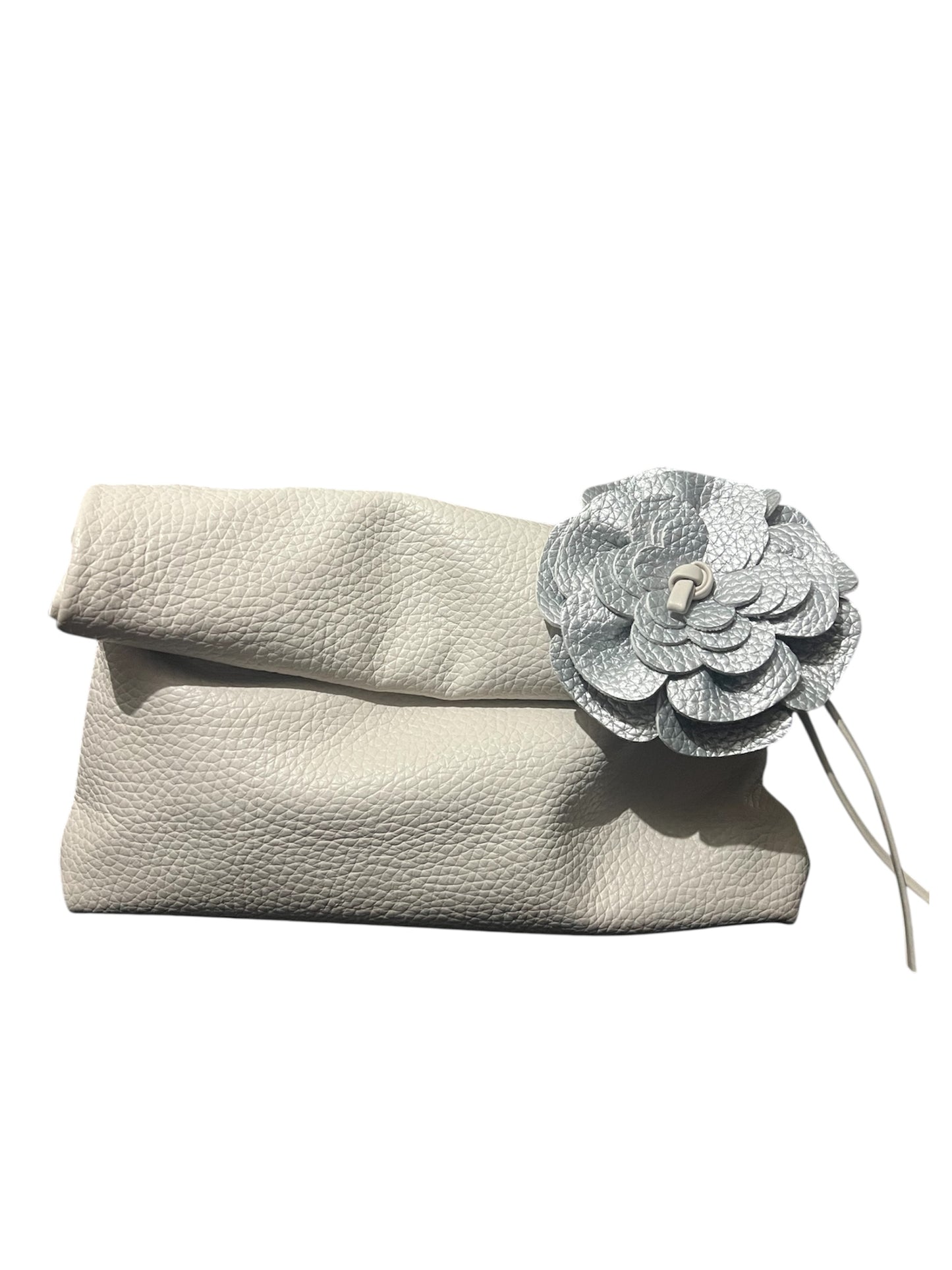 Borsa piega fiore con tracolla,azzurra,rosa