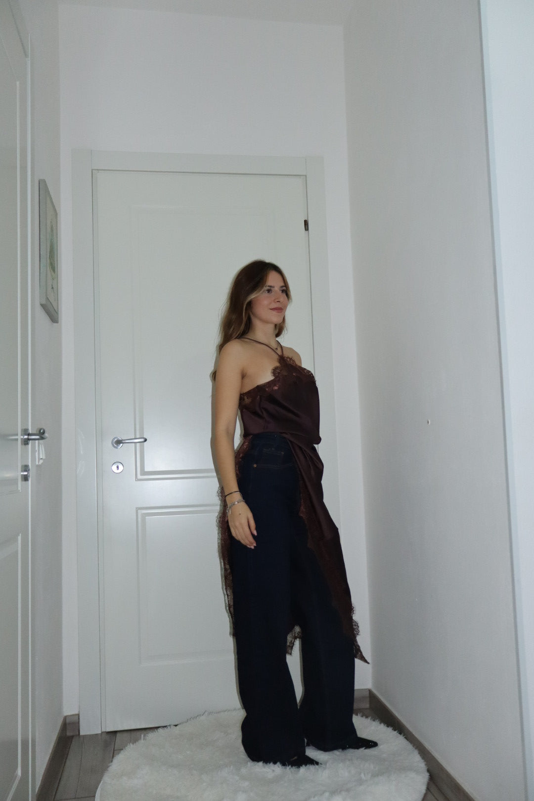 Jeans denim asimmetrico blu chiaro,blu scuro