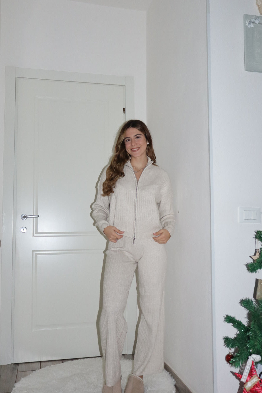 Coordinato caldo Trentino beige,nero,grigio marrone