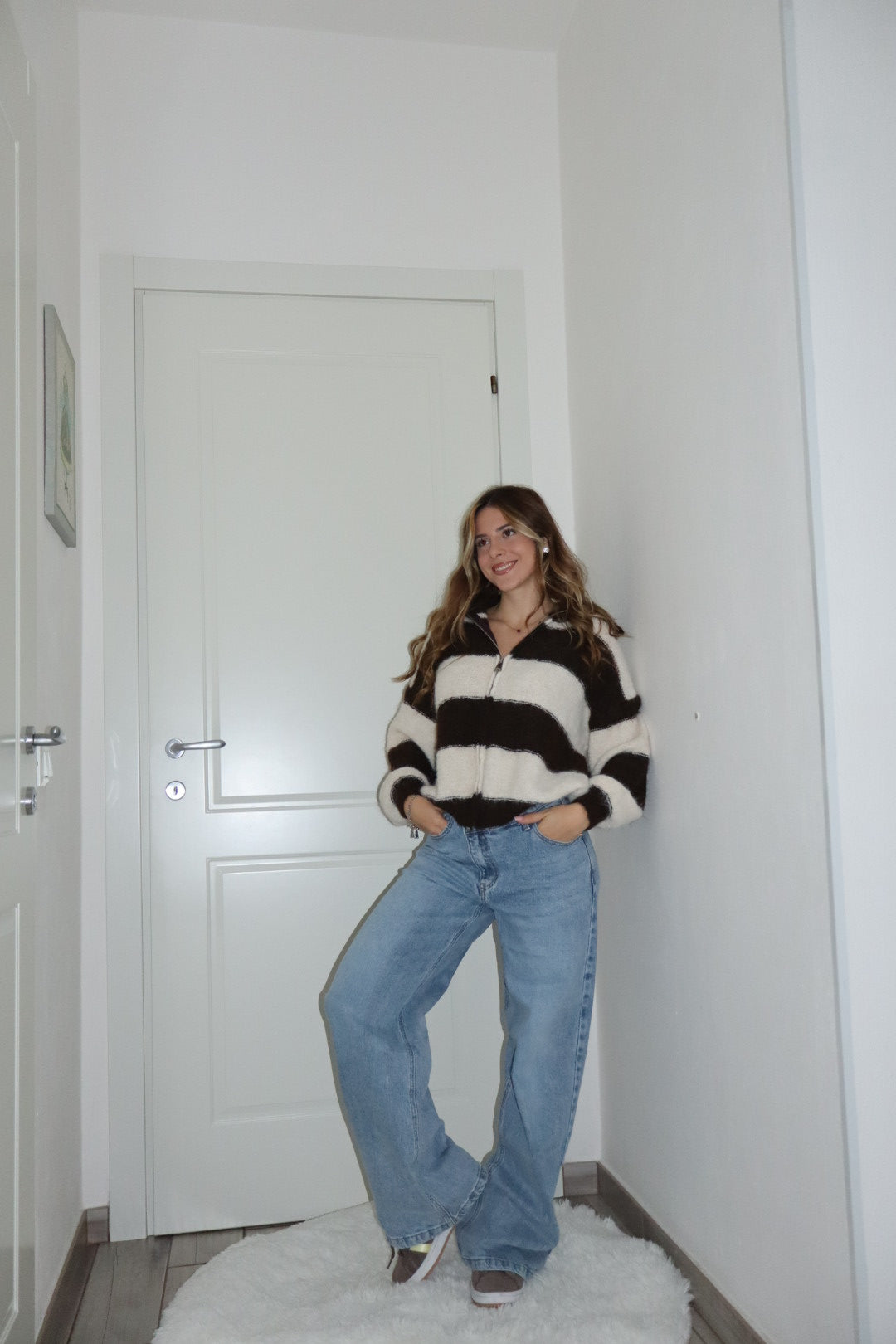 Maglioncino cardigan lana con zip