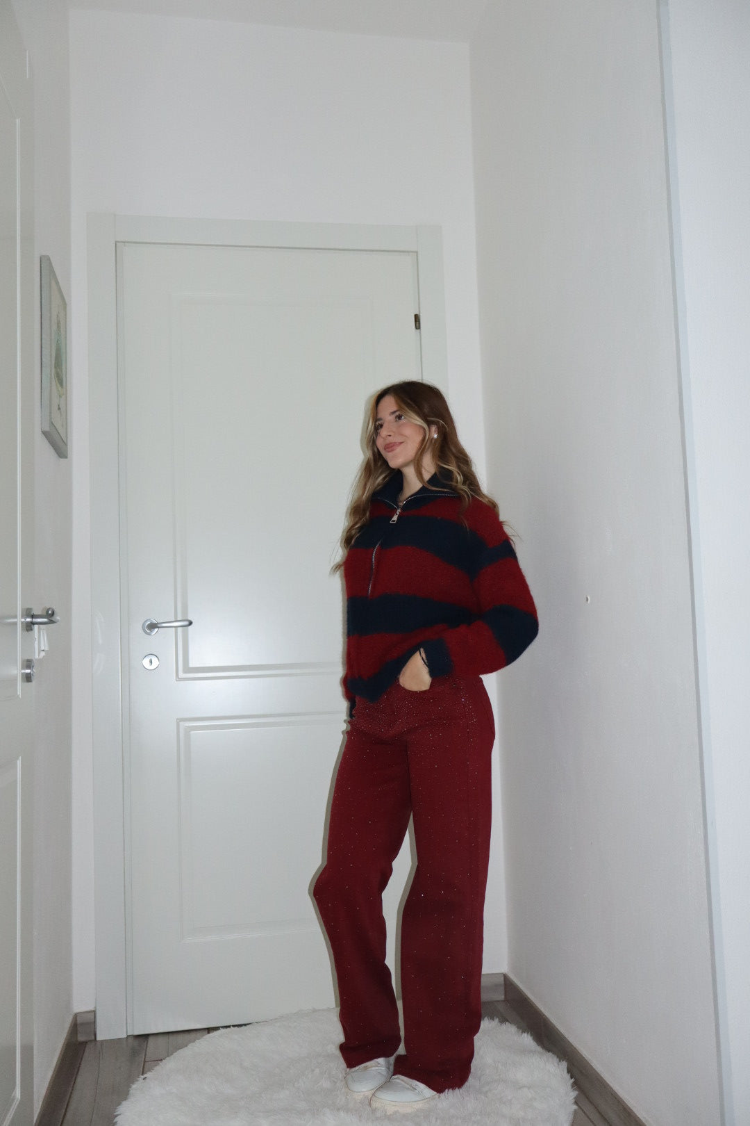 Maglioncino cardigan lana con zip