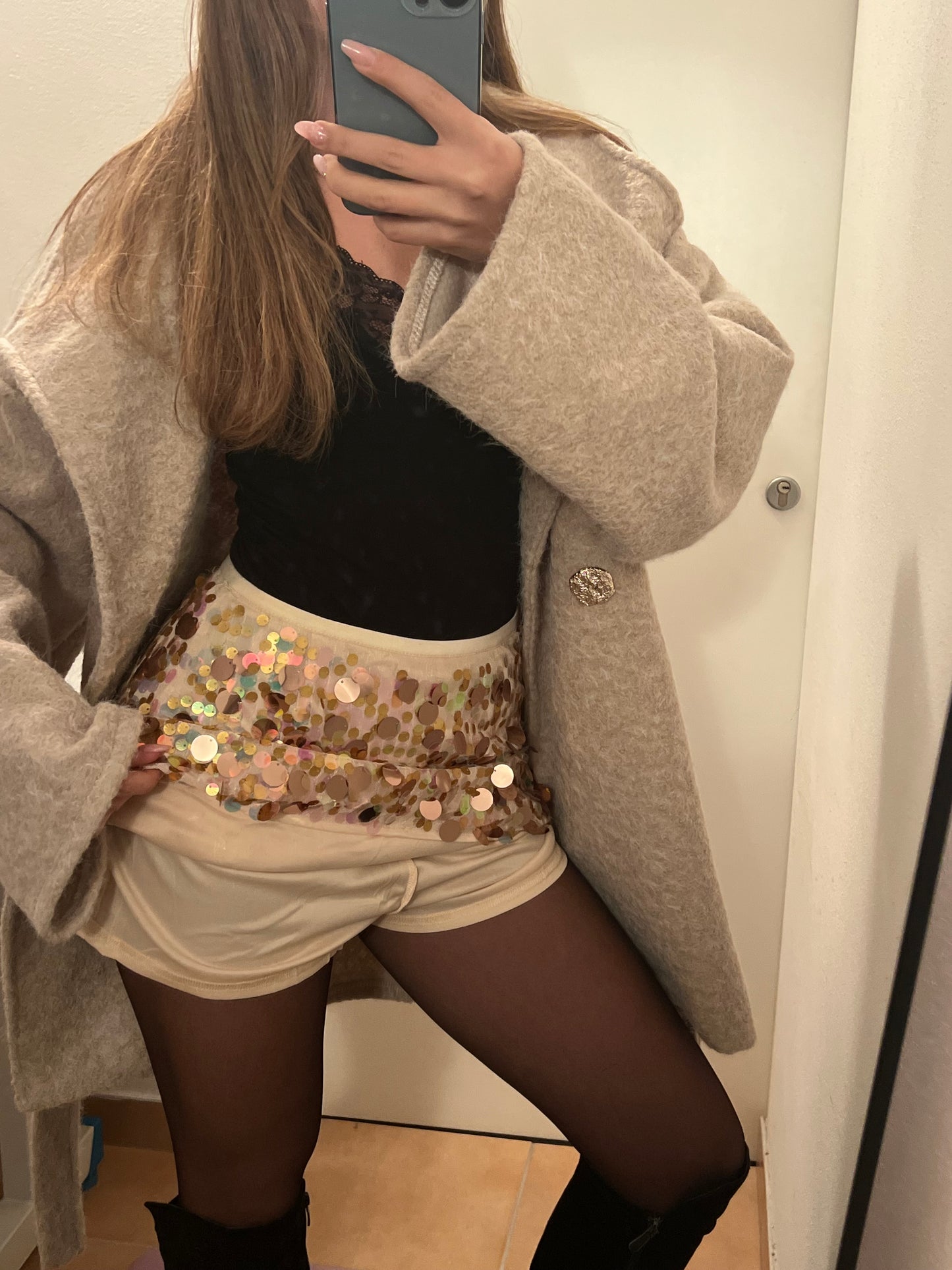 Gonna con pantaloncino paillettes capodanno