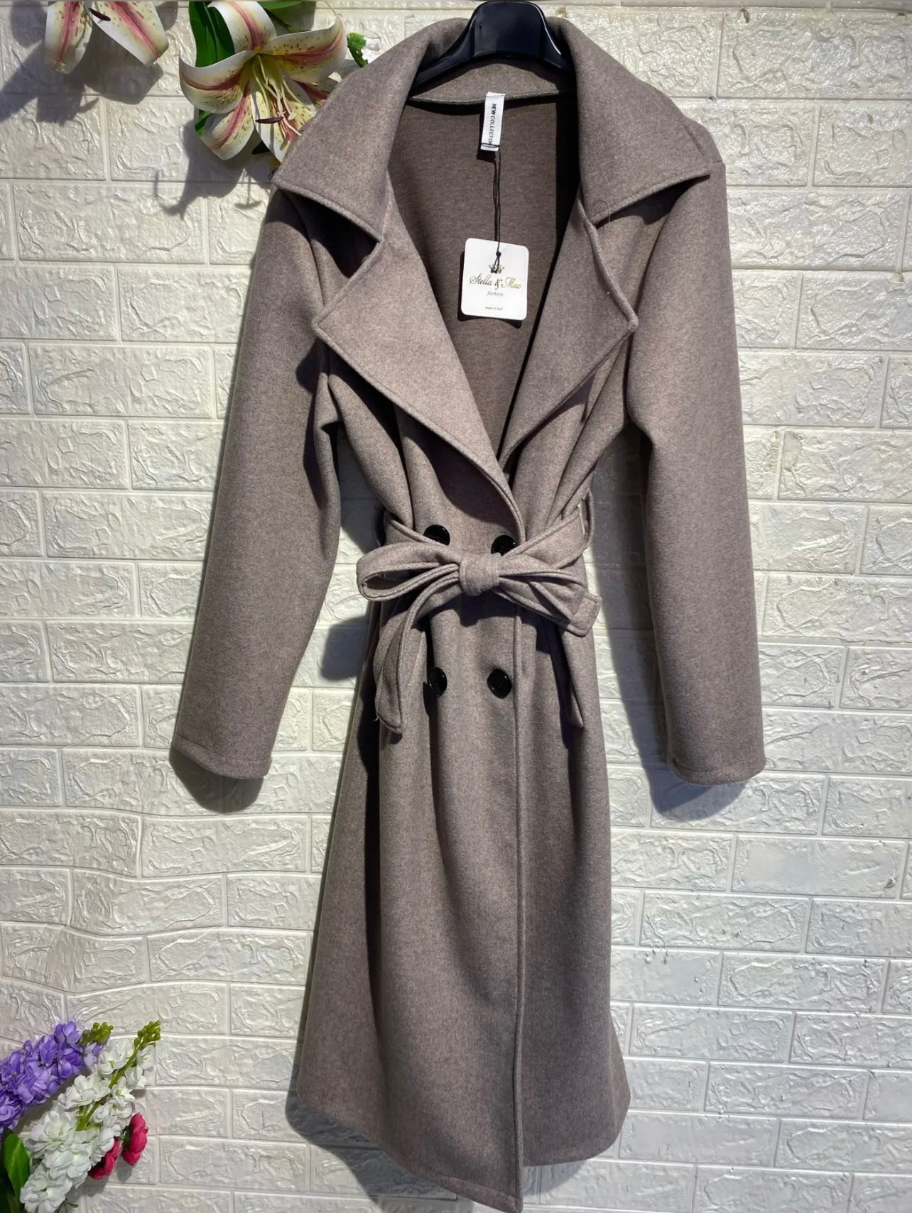Cappotto Bruxelles lungo bianco,nero,marrone,grigio,fango,bordó