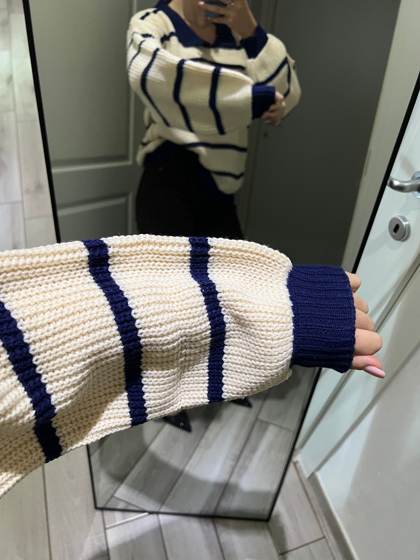 Maglioncino righe con colletto UNISEX