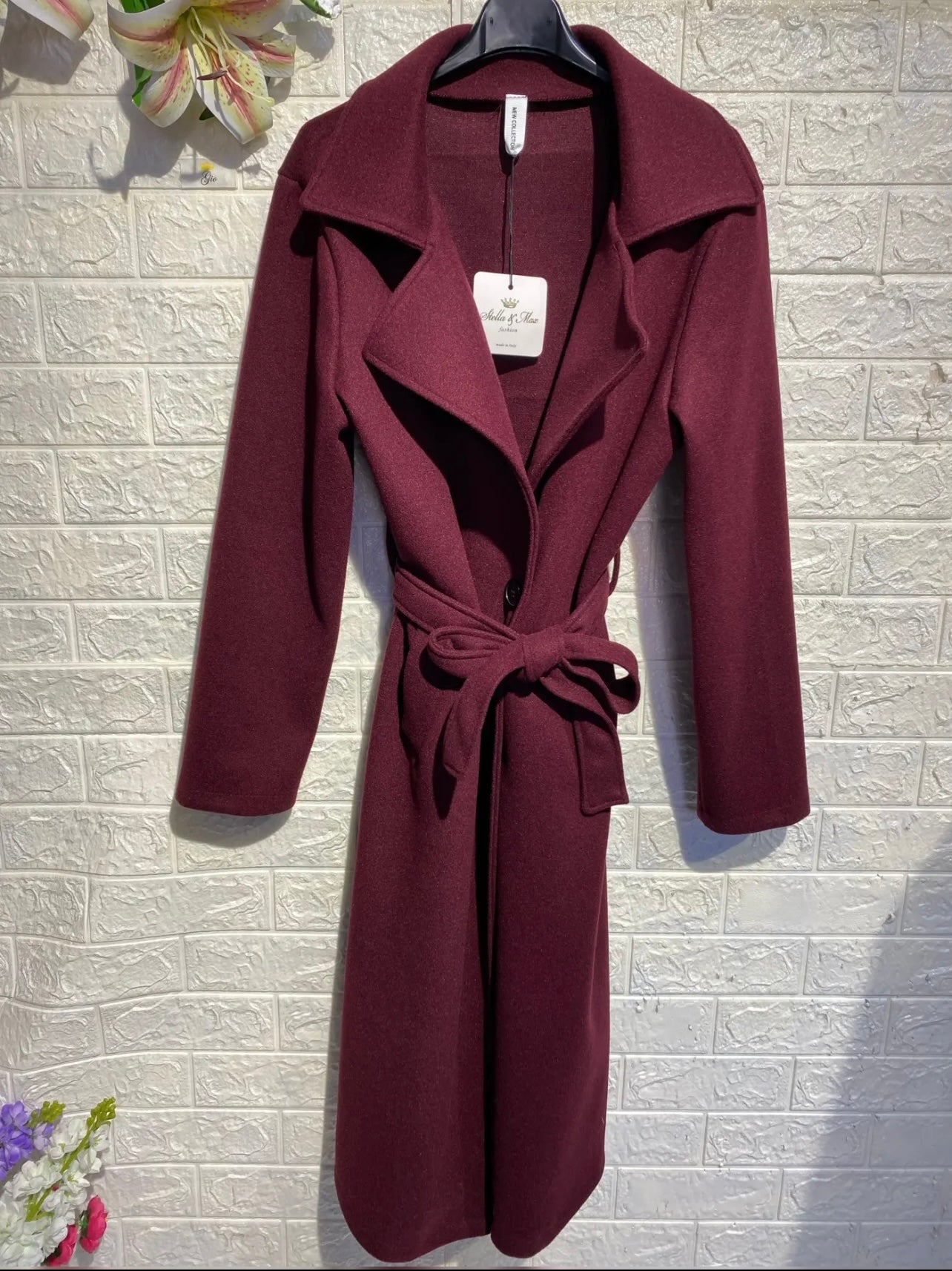 Cappotto Bruxelles lungo bianco,nero,marrone,grigio,fango,bordó