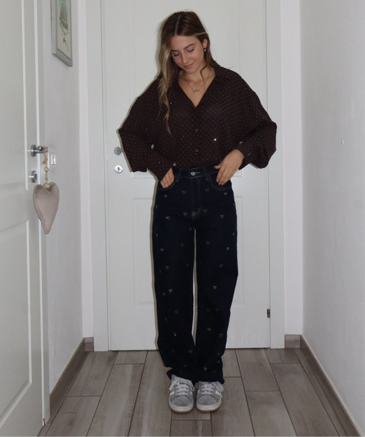 Jeans cuoricini crystal denim