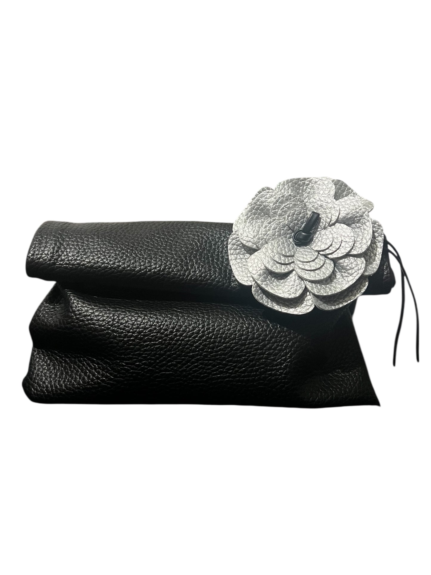 Borsa piega fiore con tracolla,azzurra,rosa