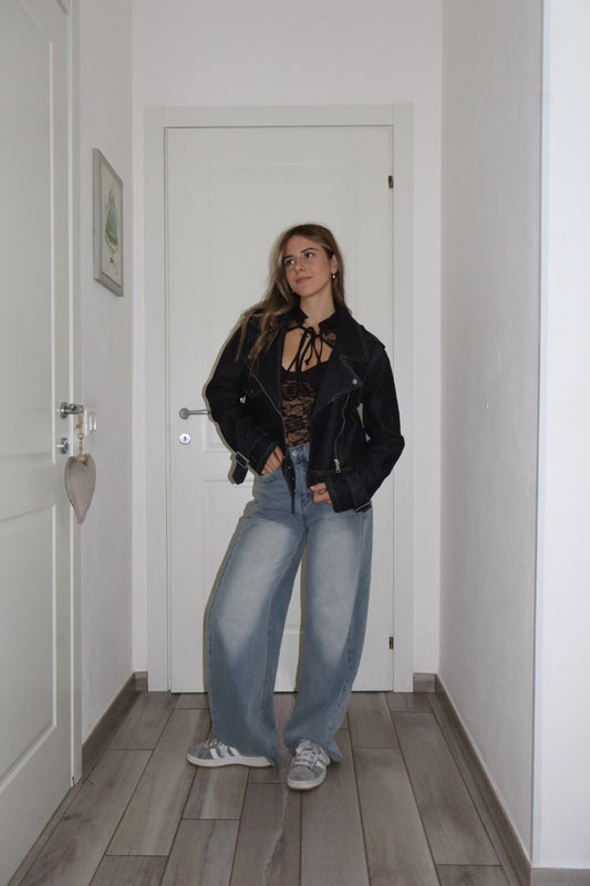 Giubbotto crop denim Melissa