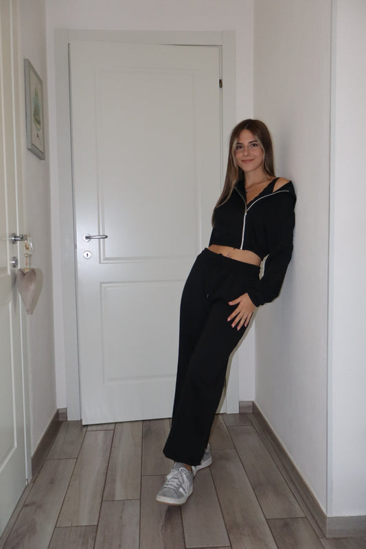 Coord Tuta crop con zip Romina (vari colori)