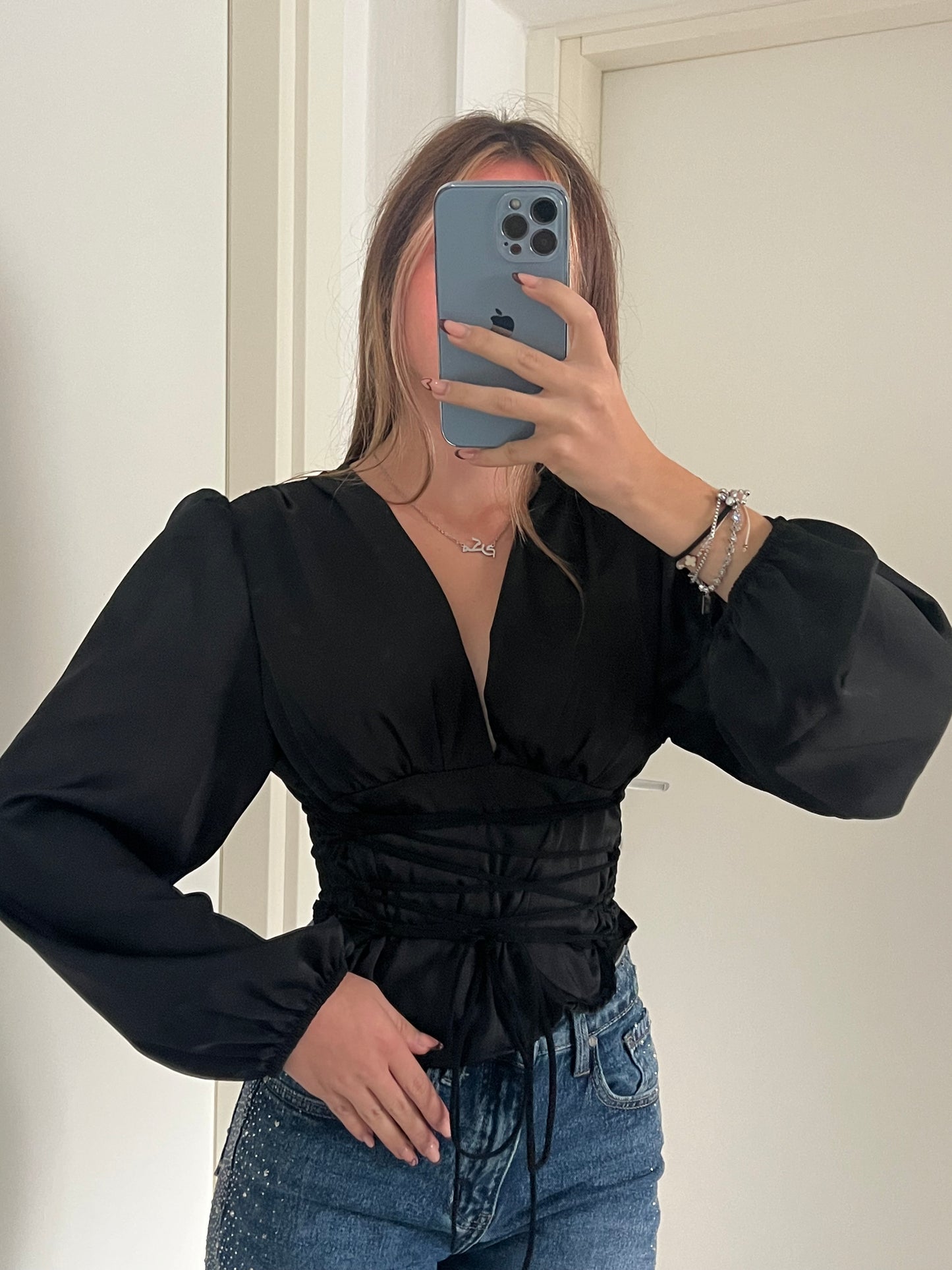 Maglietta incrociatina raso