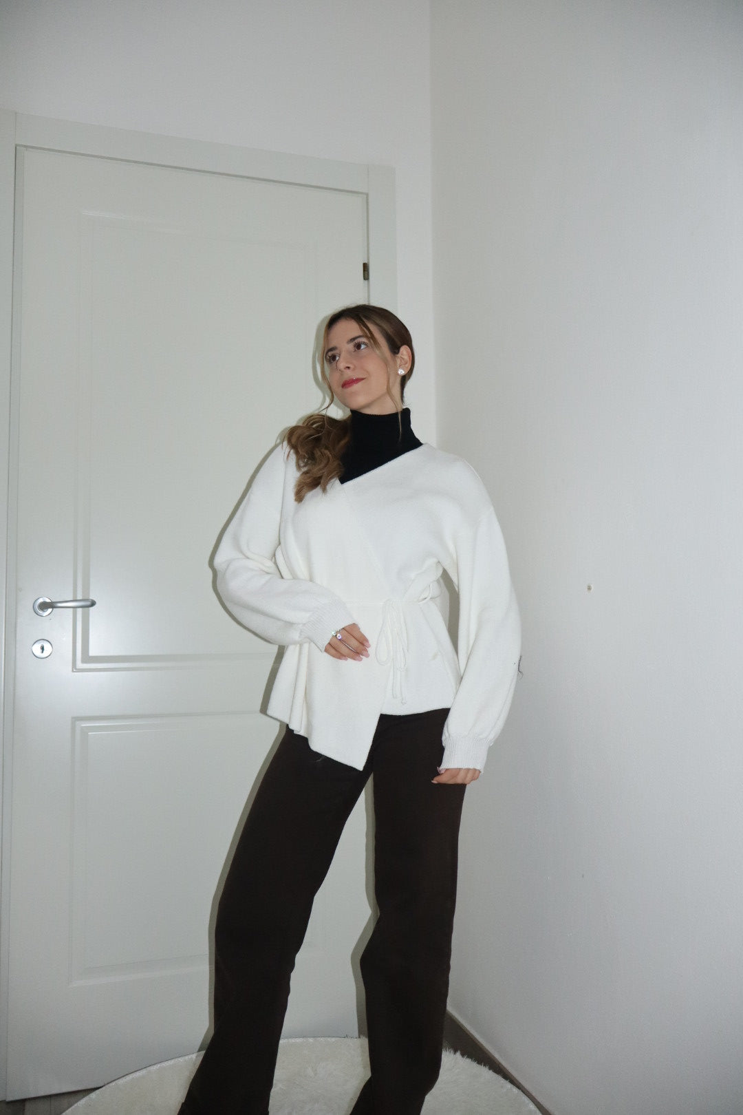 Maglioncino Scaldacuore incrociato grigio,bianco,bordò,nero