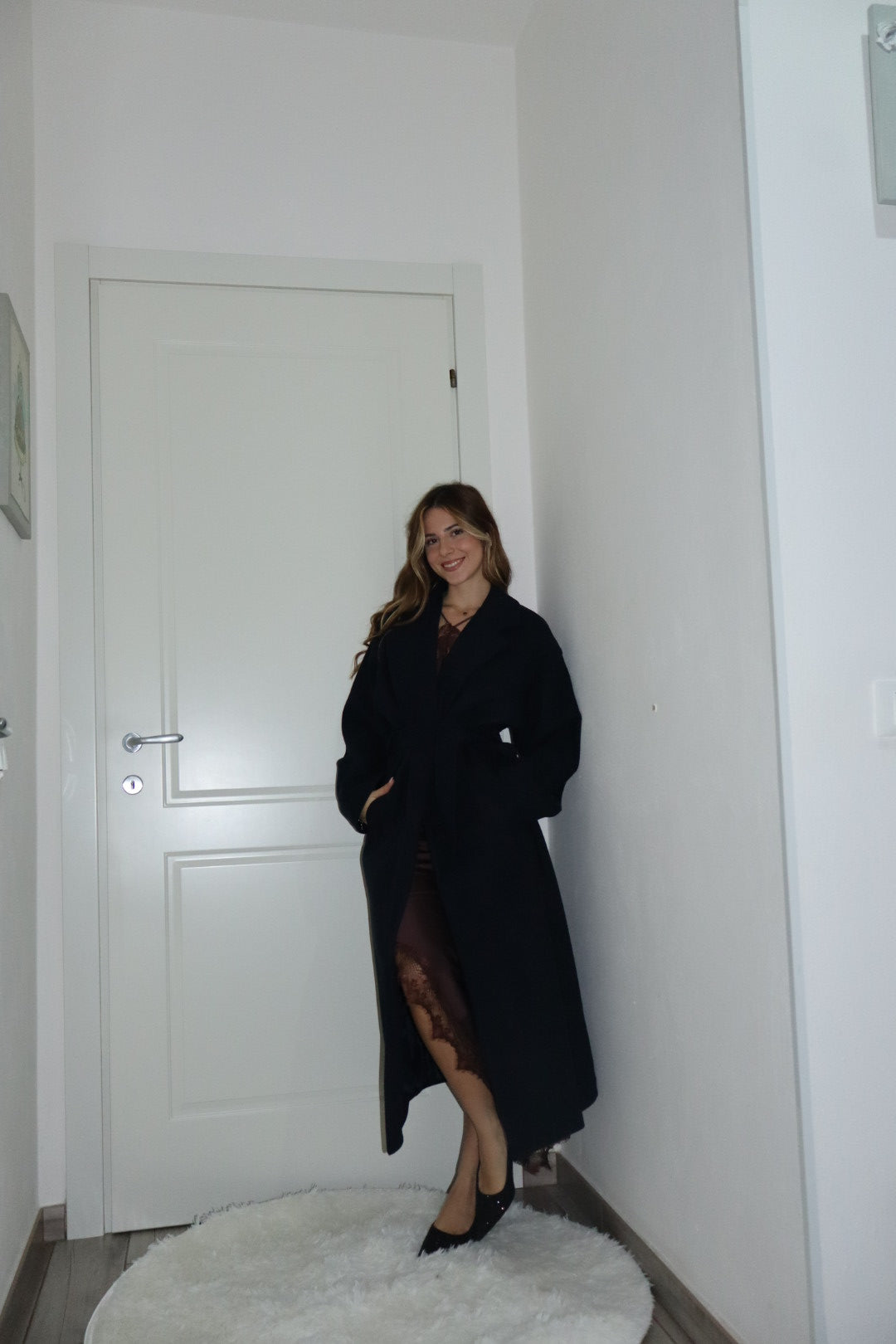 Cappotto Bruxelles lungo bianco,nero,marrone,grigio,fango,bordó