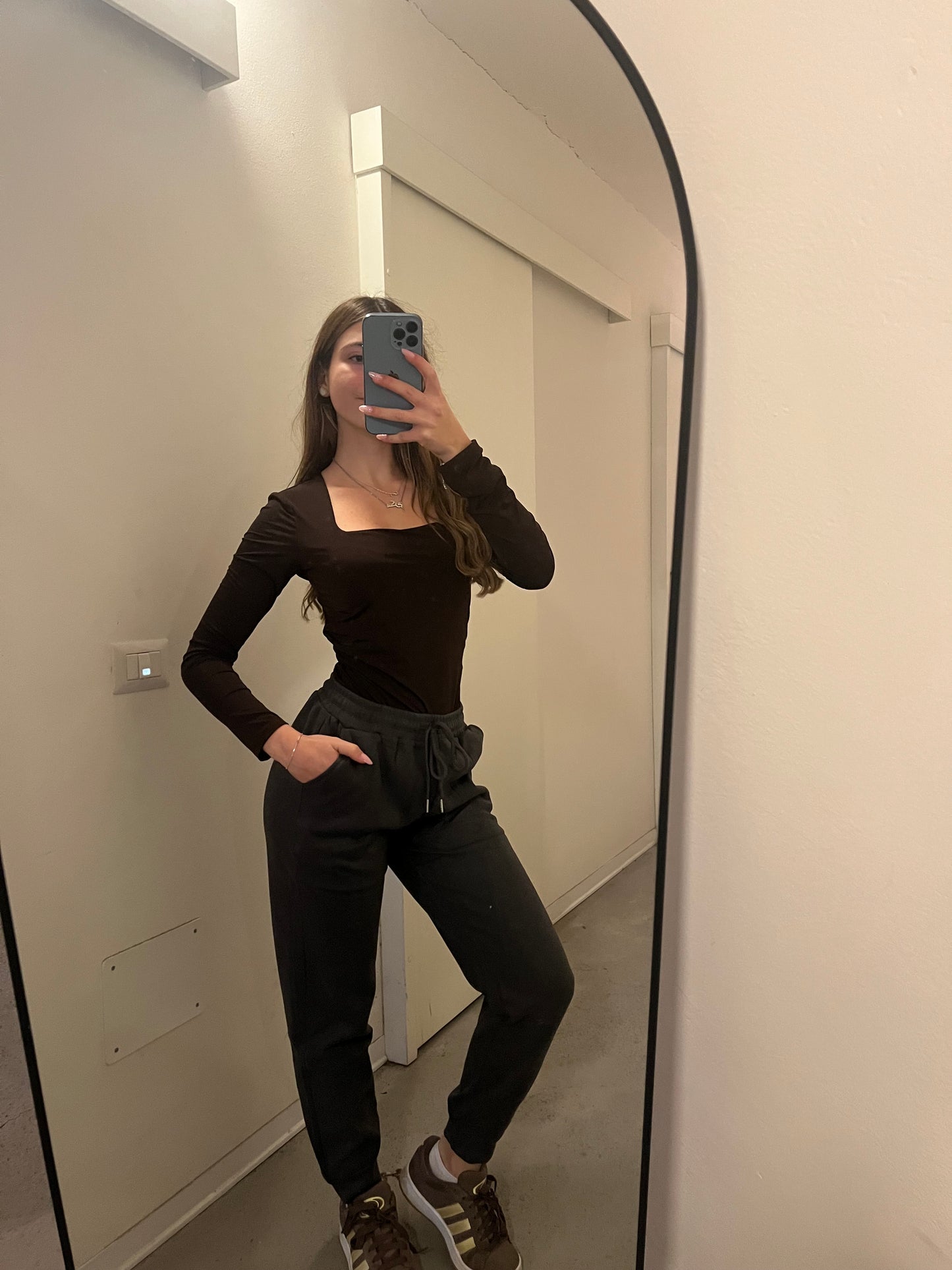 Pantalone tuta maxi felpato M-XL