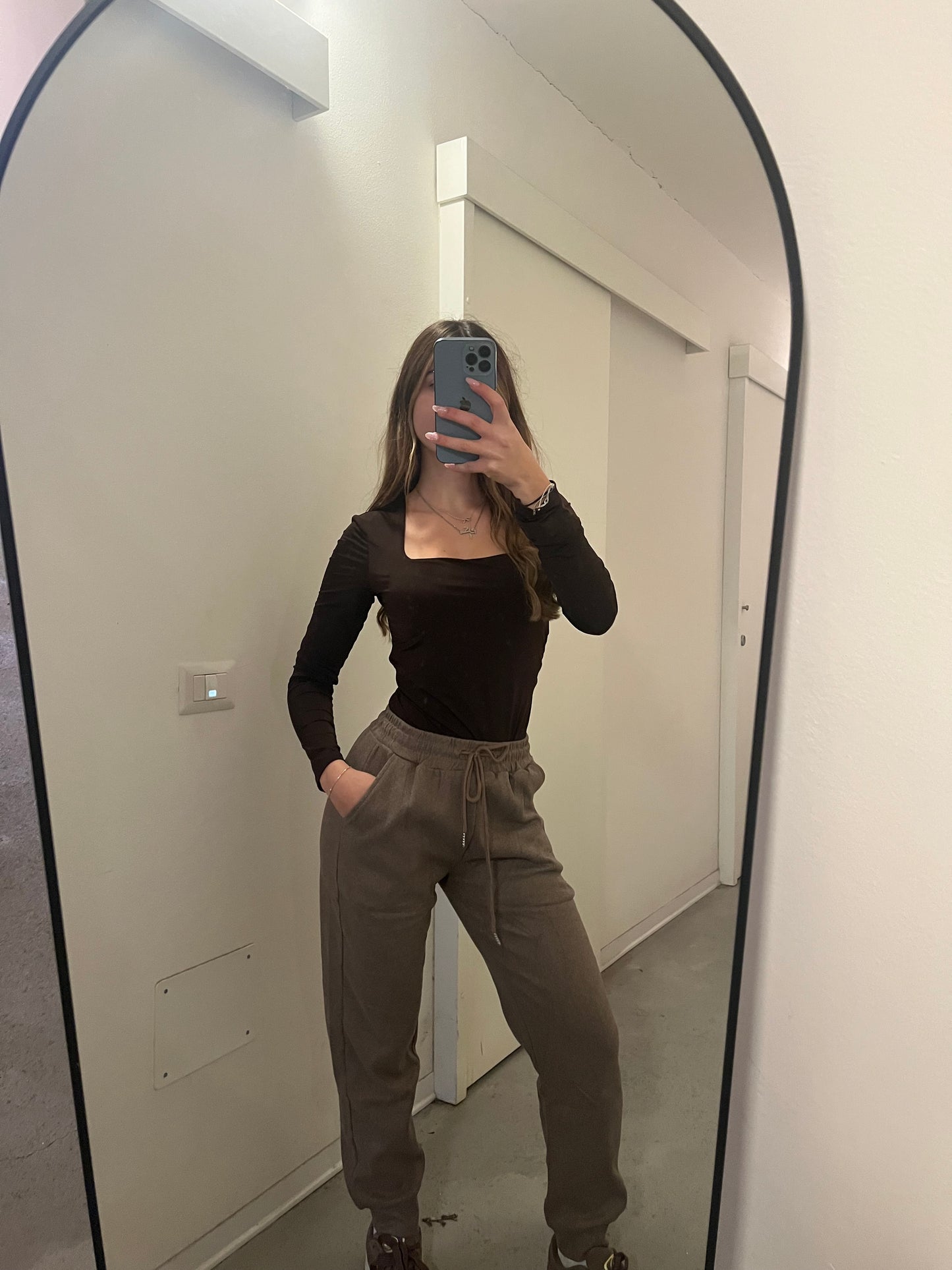 Pantalone tuta maxi felpato M-XL