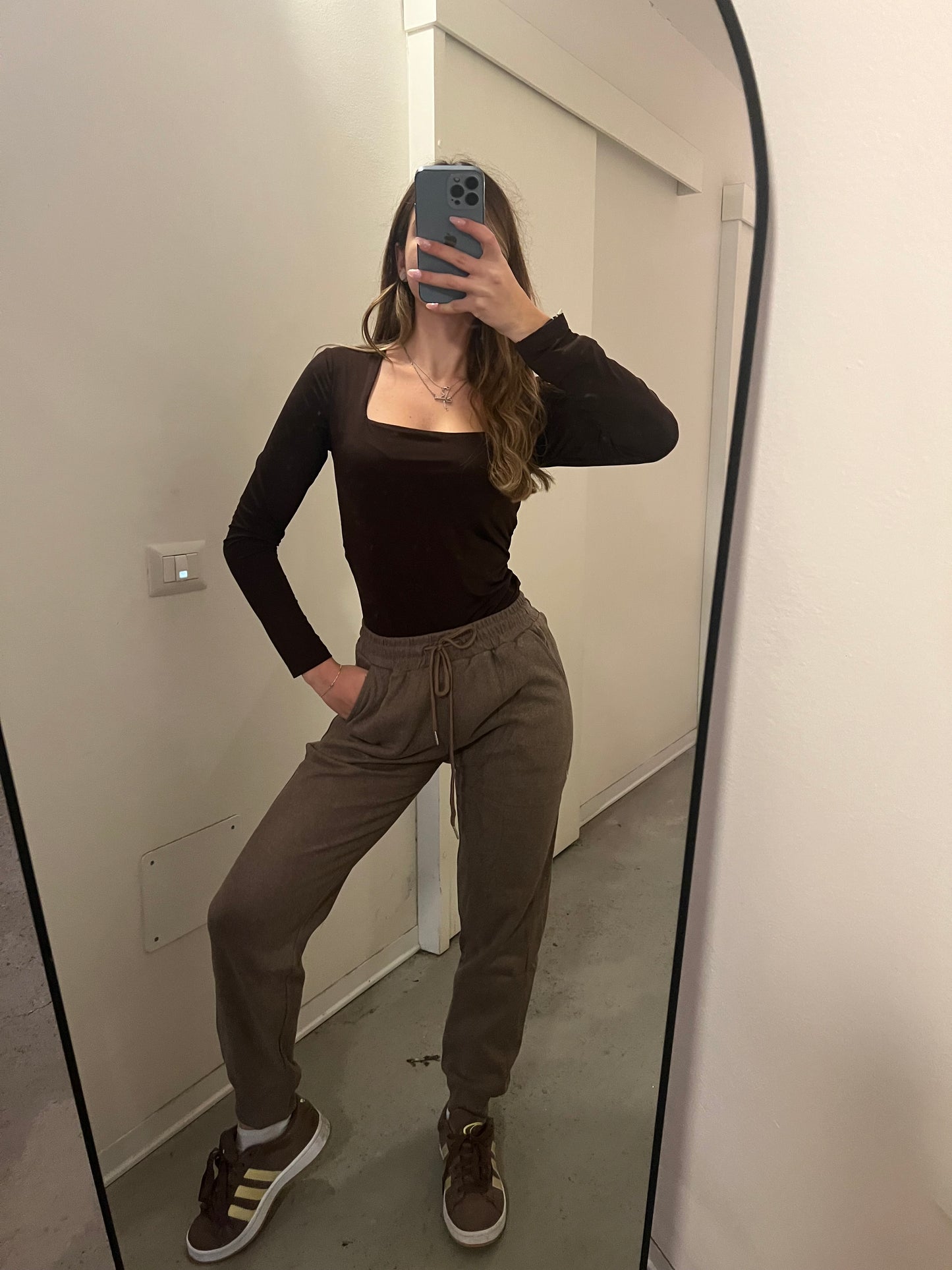 Pantalone tuta maxi felpato M-XL