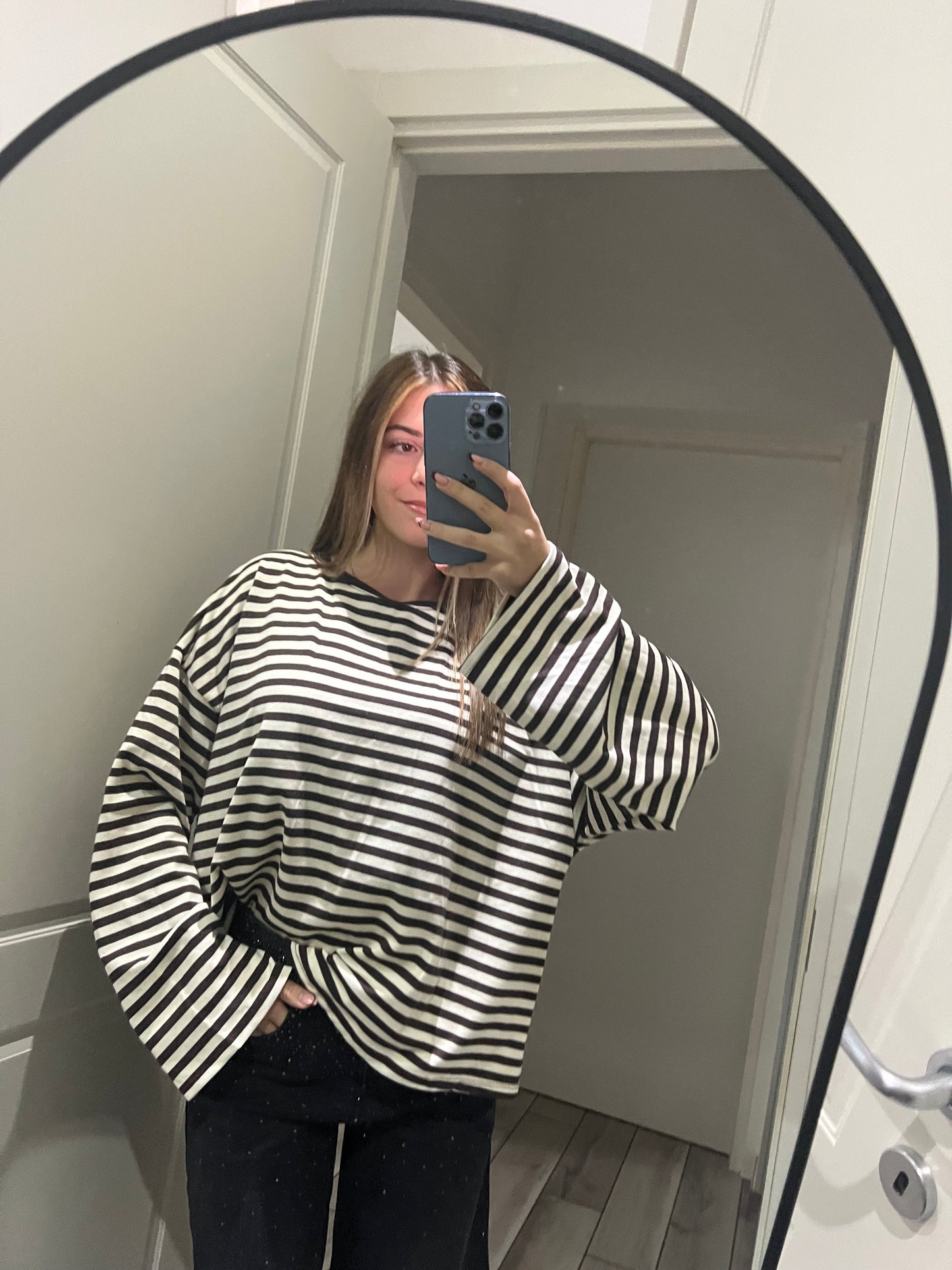 T-shirt righe calda viscosa