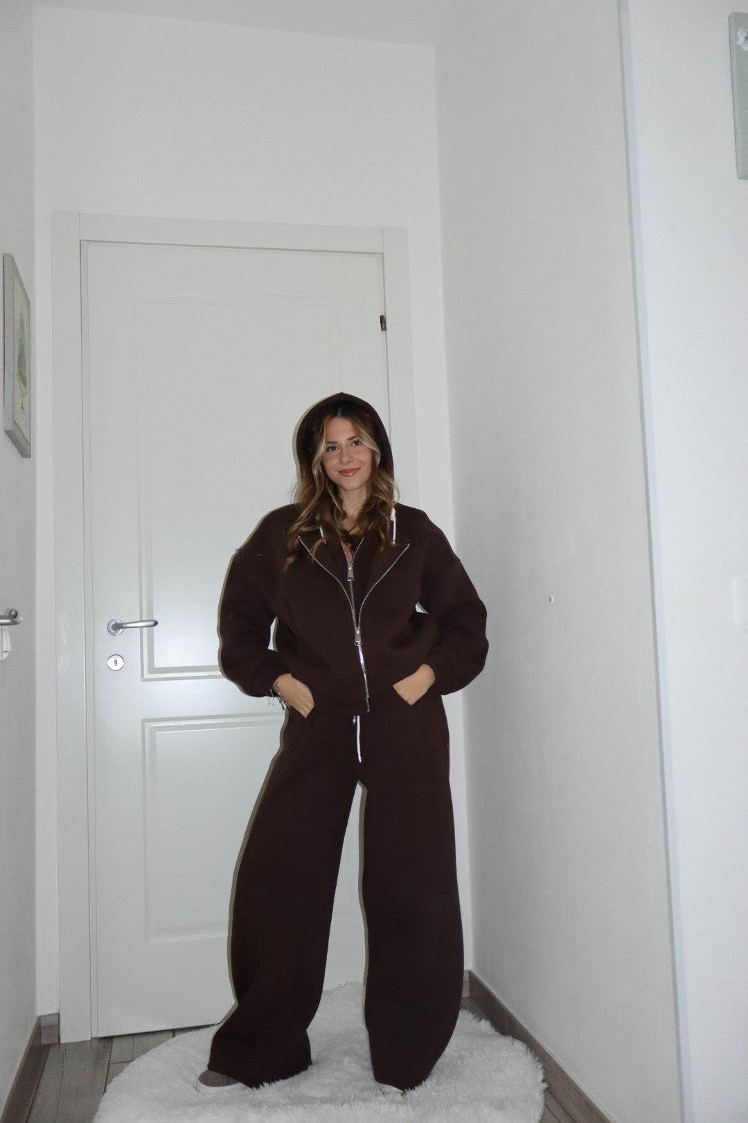 Tuta maxi felpata confort con doppia zip grigio,nero,bordo,marrone