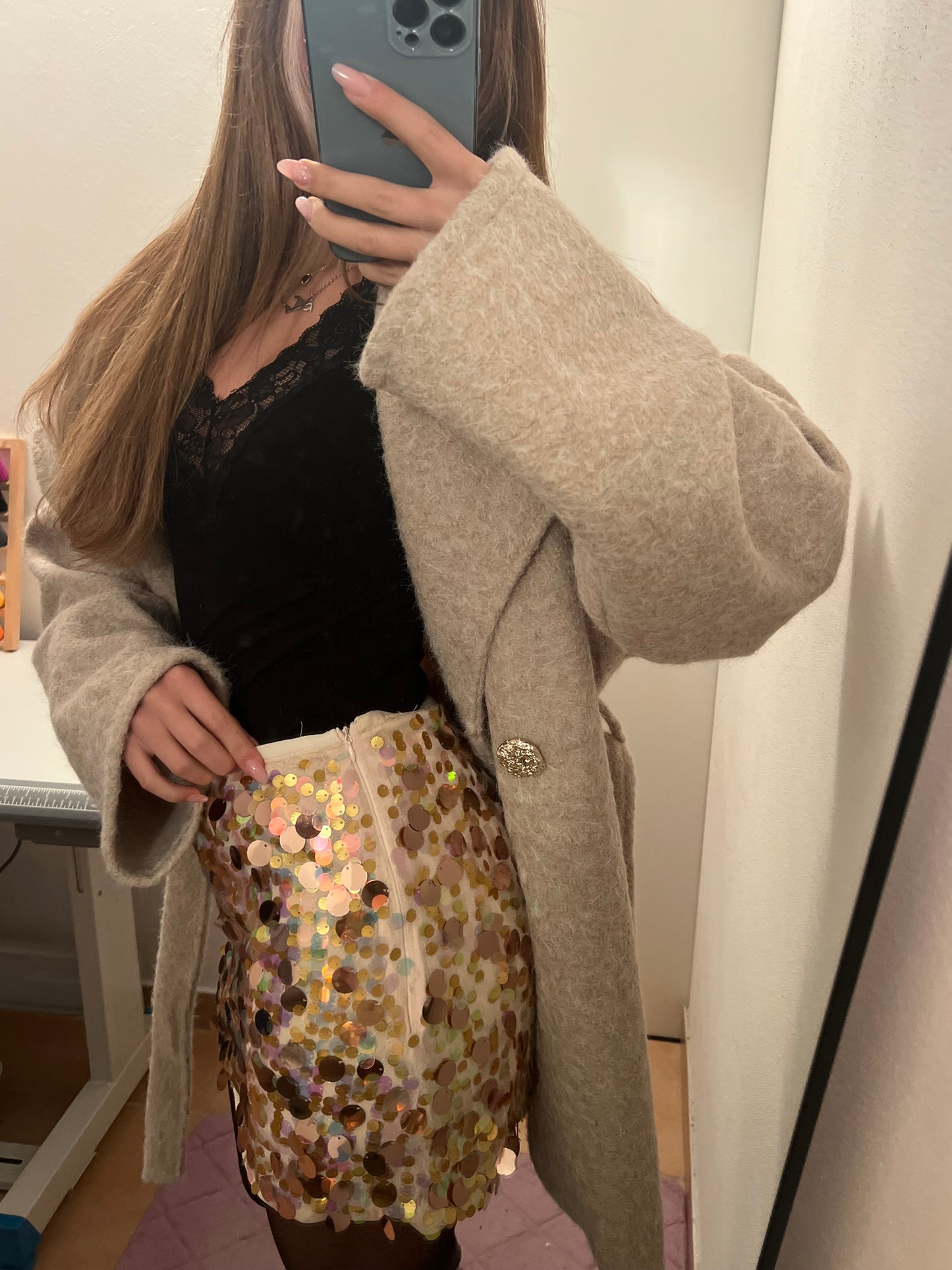 Gonna con pantaloncino paillettes capodanno