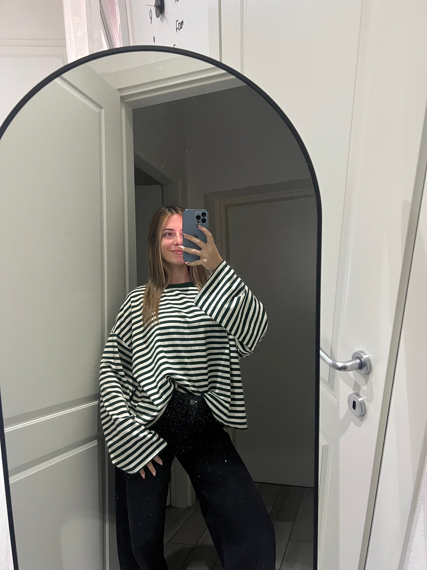 T-shirt righe calda viscosa