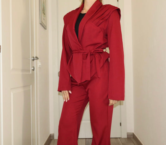 Tailleur con pieghe “clarissa”