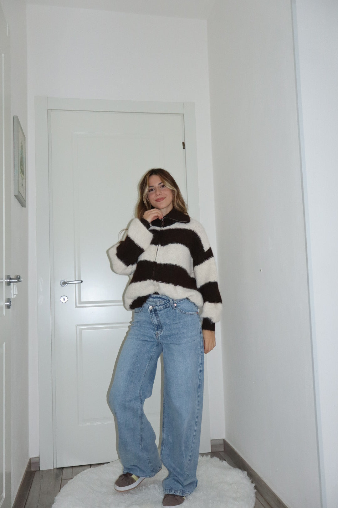 Jeans denim asimmetrico blu chiaro,blu scuro