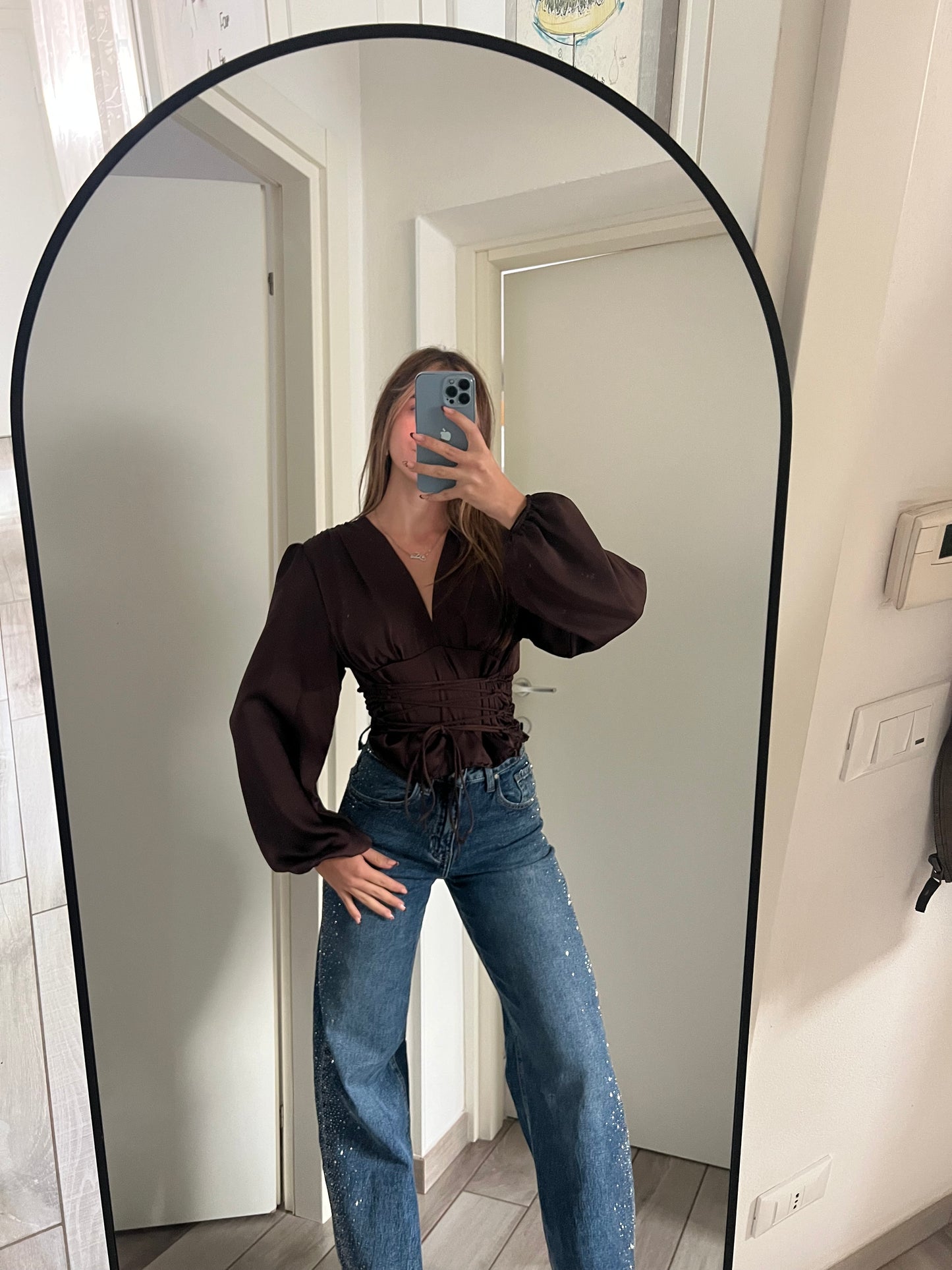 Maglietta incrociatina raso