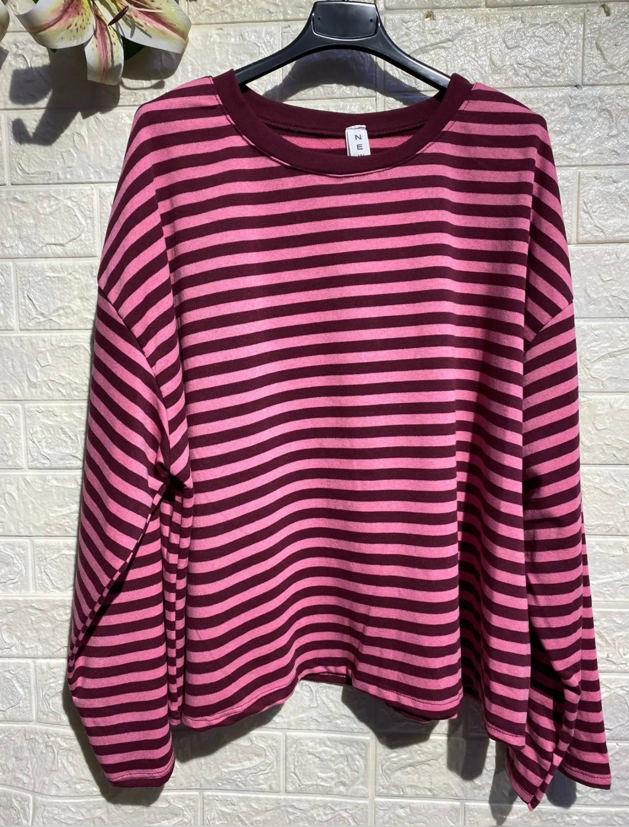 T-shirt righe calda viscosa